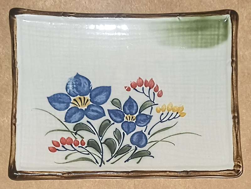 Vintage Ceramic Pin Tray made in Japan. 16.5cm x 12cm