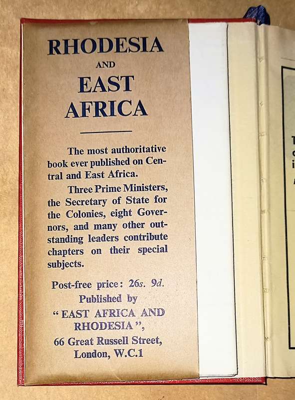 Hardcover Year Book & Guide to Rhodesia & East Africa 1959