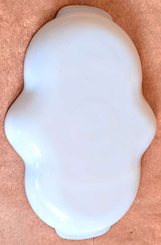Vintage 1950's Fire King Opaline White Gold Trim Divided Relish Dish
