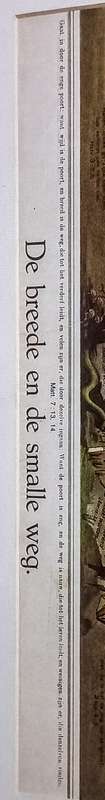 Vintage "De breede en de smalle weg" Print. Wood Frame behind Glass. 52cm x 65cm with Frame