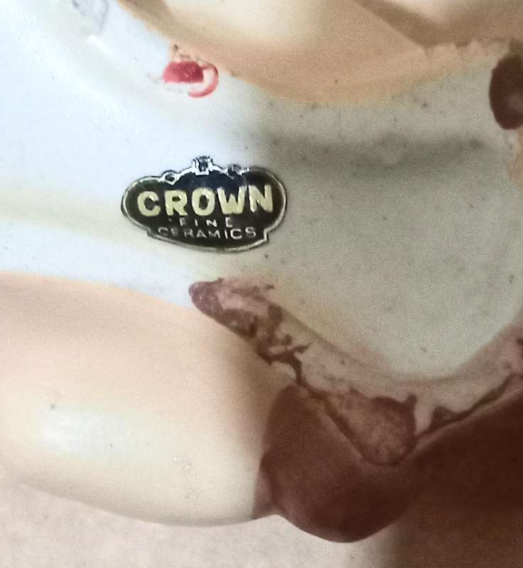 Vintage Crown Fine Ceramics Nude Girl Salt & Pepper Shakers. 12cm x 6.5cm