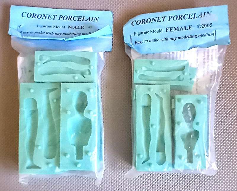 Rare Vintage Male & Female Figurine 1|24th Silicon Moulds Made in England