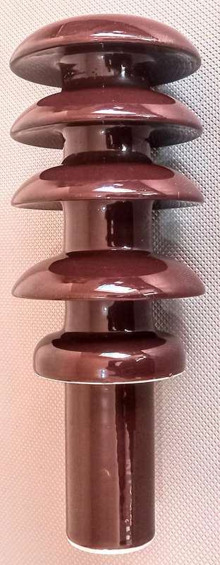 Vintage Brown Glazed Porcelain High Voltage Insulator made in England
