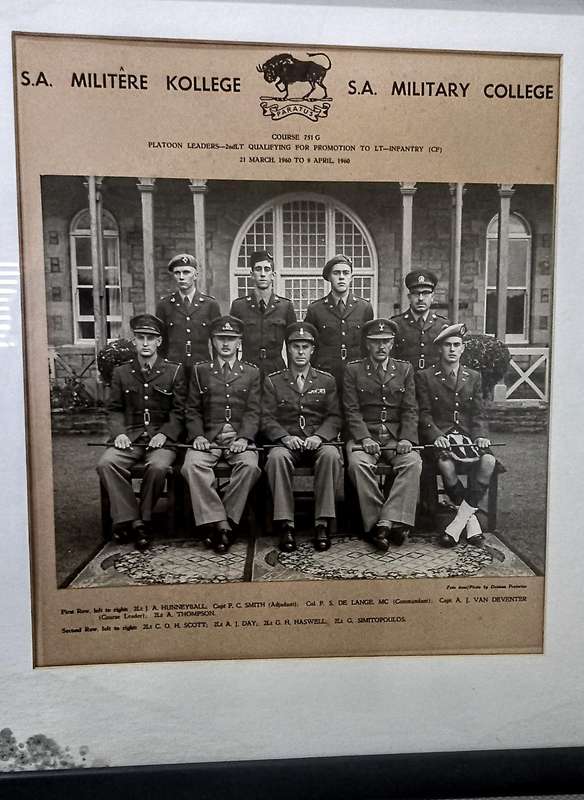 1960. SA Military College Course 751G Platoon Leaders Group Photo. Framed behind glass. 41.5cm x 37c