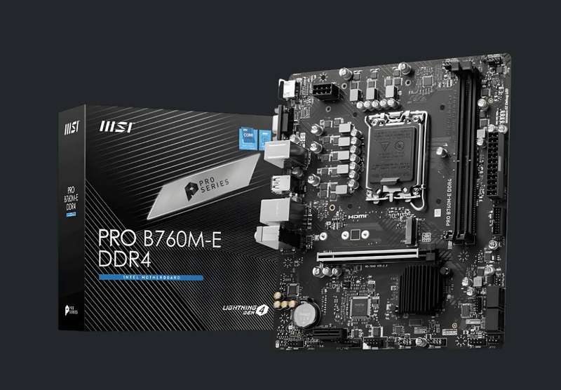 MSI PRO B760M-E DDR4 mATX Motherboard (Supports 12th/13th Gen Intel Processors)