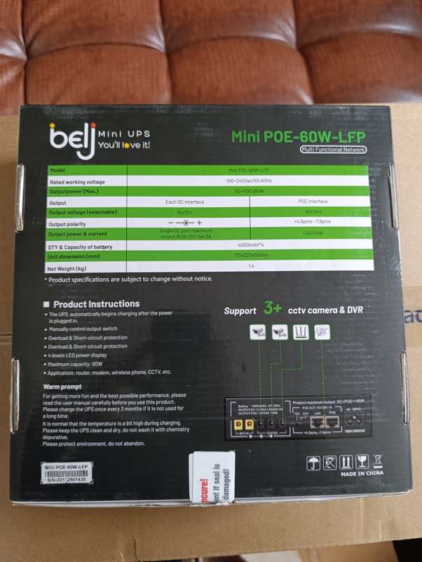 Belj POE - 60W - Mini Ups