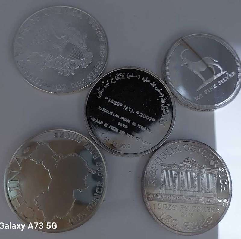 5x 1oz varidus  Silver coins BID PER COIN TO TAKE THE LOT
