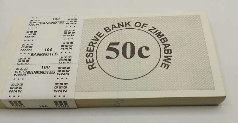 100 x 50cent notes of Zimbabwe 2006 1 BID for the lot