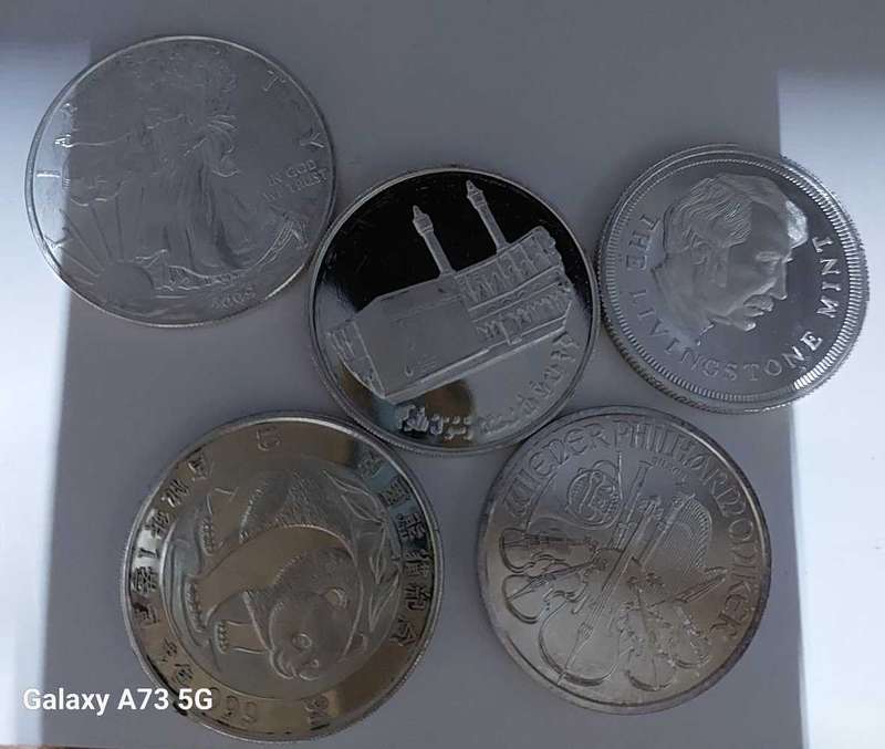 5x 1oz varidus  Silver coins BID PER COIN TO TAKE THE LOT