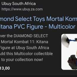 DIAMOND SELECT TOYS Mortal Kombat 11: Kitana PVC Figure, Multicolor - New, Sealed, Never displayed