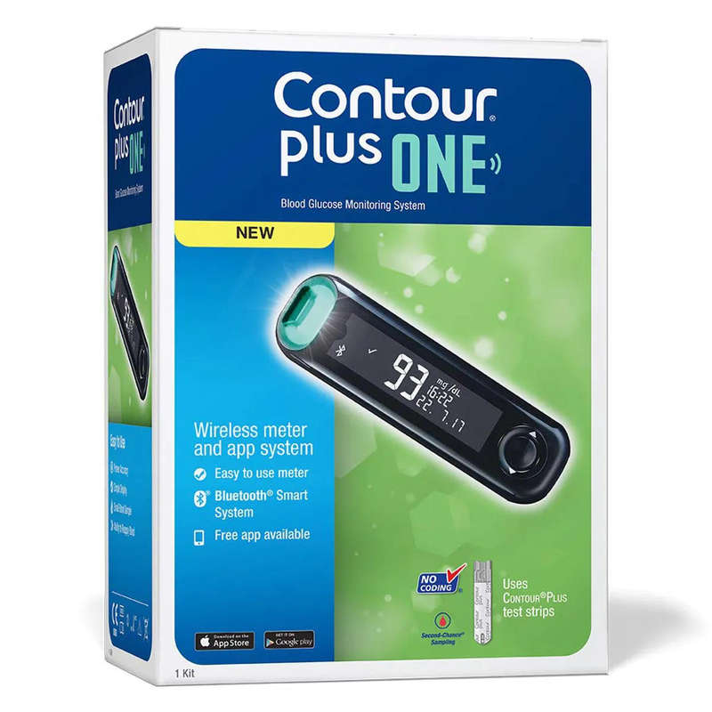 CONTOUR PLUS ONE GLUCOSE MONITOR + 2X 50 STRIPS