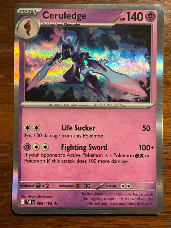 Ceruledge 98/193 Paldea Evolved Holo Rare Pokémon NM