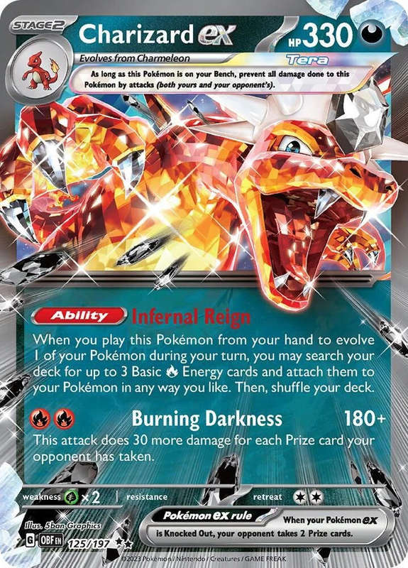 Charizard ex (125/197) Holofoil  Scarlet & Violet: Obsidian Flames NM