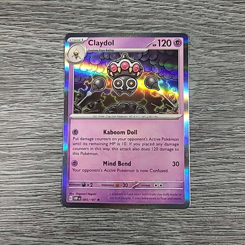 Claydol 095/197 Holo Rare Obsidian Flames Pokemon Card - NM