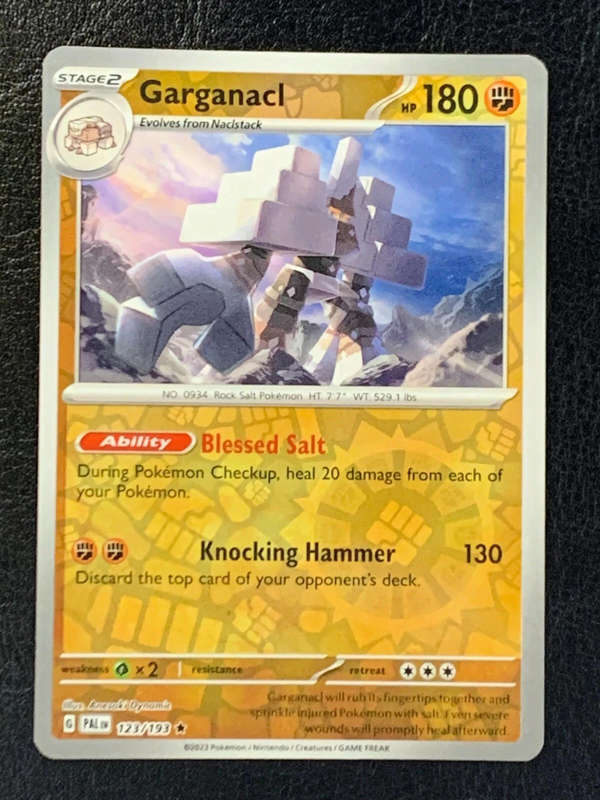 Garganacl 123/193 Reverse Holo Pokemon Paldea Evolved NM