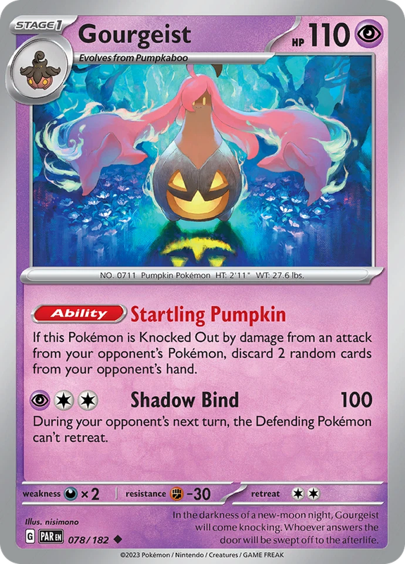 Gourgeist Pokemon 078/182 Scarlet & Violet: Paradox Rift NM