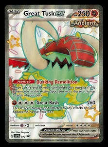 Great Tusk Ex Pokémon Black Star Promo SVP072 Holo Shiny Full Art NM
