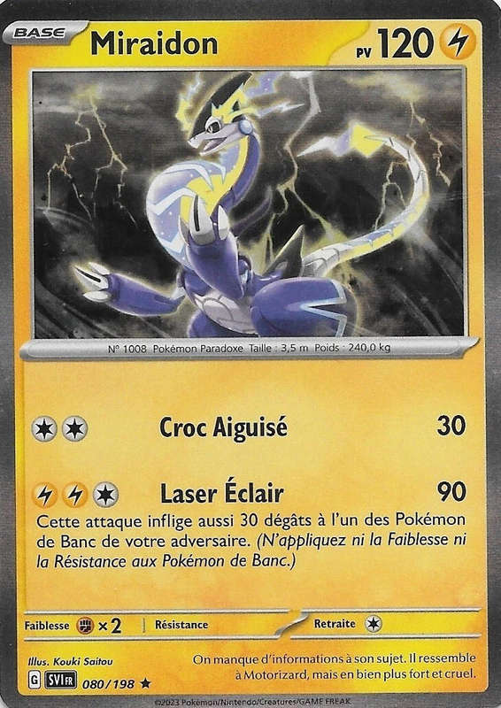 Miraidon Holo 080/198 Rare - Scarlet and Purple - Pokemon Card NM
