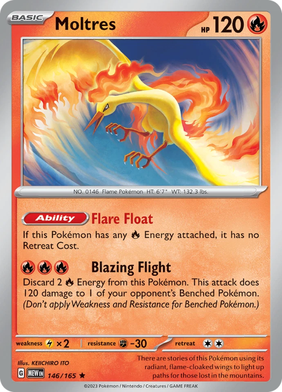 Moltres Pokemon 146/165 Scarlet & Violet 151 NM