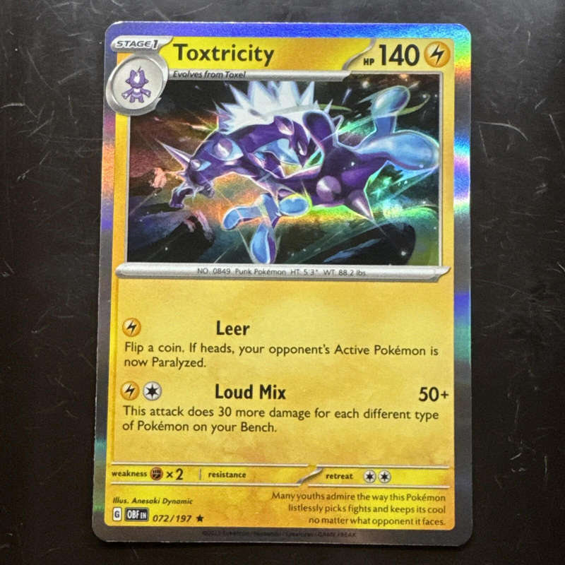 Toxtricity 072/197 Obsidian Flames Holo Rare - NM