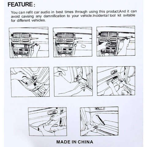 Professional Car Repair Tool Set, 12 in 1 Car Audio System Dashboard Door Panel Removal Dismantling