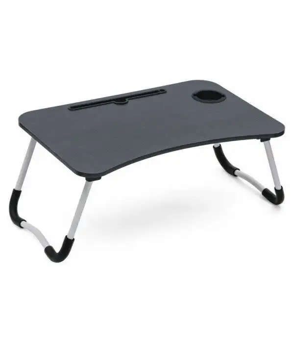 Laptop Table with Tablet Stand and Cup Holder Black