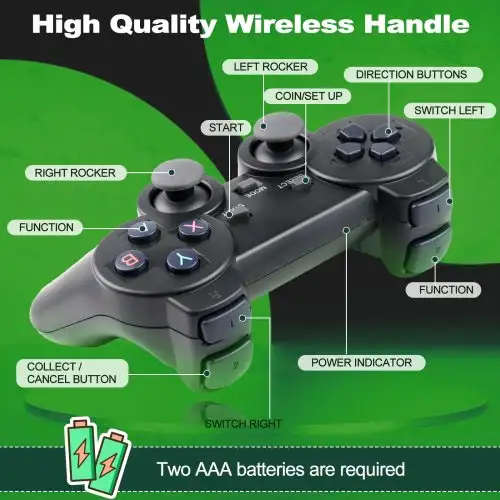 Retro Game Stick Video Game Console Built-in 10,000+ Classic Games, 4K HDMI P1 Mini Retro 2.4GHz Wir