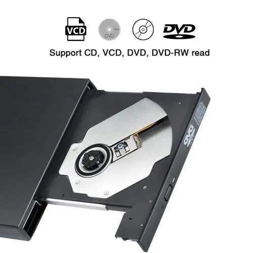 USB 2.0 External DVD CD RW Drive Burner Writer Ultra Slim For PC Laptop