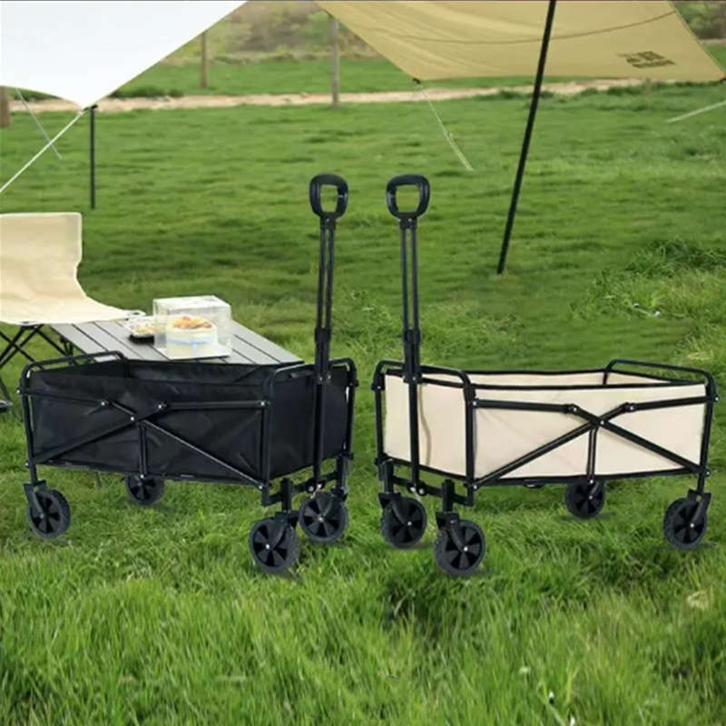 Portable folding van suitable for camping and grocery store outdoor shopping cart
