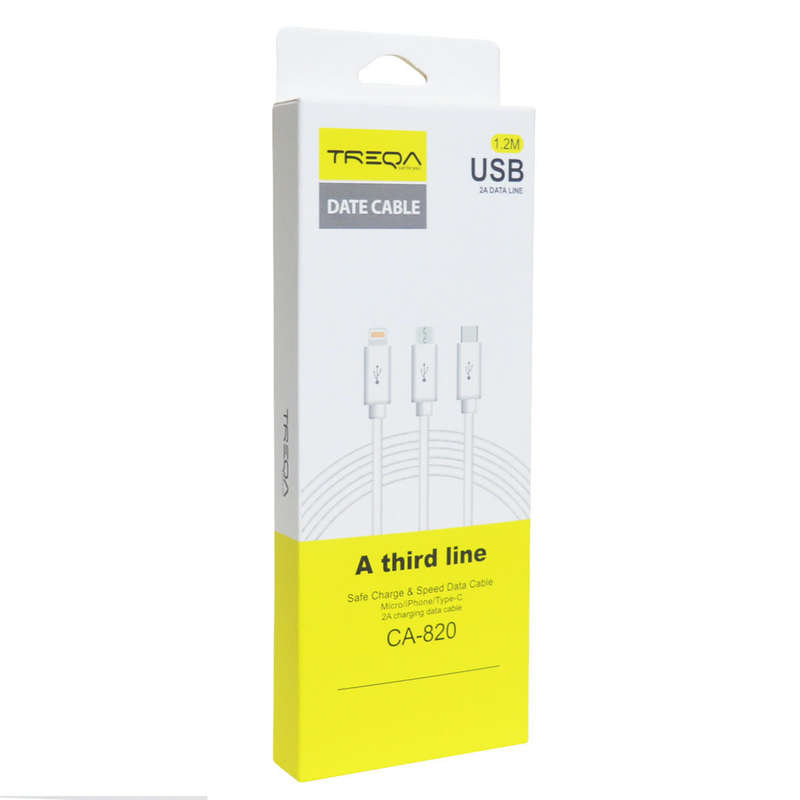 Treqa CA-820 3-in-1 Data & Charging Cable