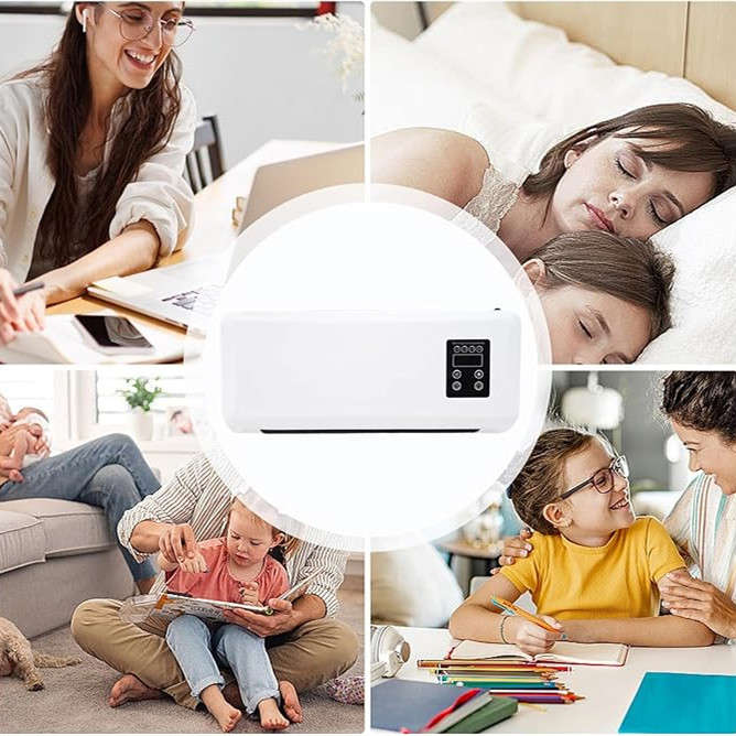 Wall-mounted mobile air conditioning cooler and heater with LED screen and remote control