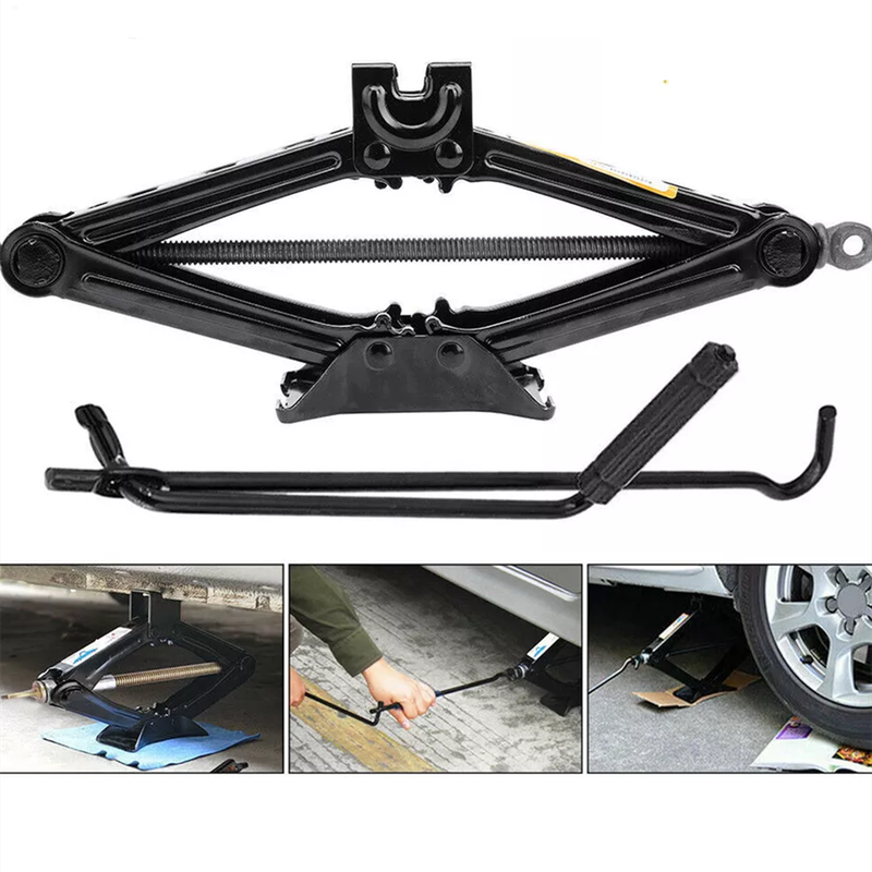 1.5 ton scissor jack car truck tyre lift chrome crank handle emergency tool