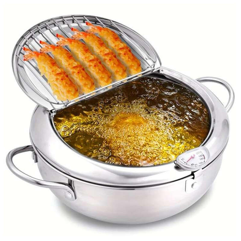2.2L stainless steel fryer with thermometer