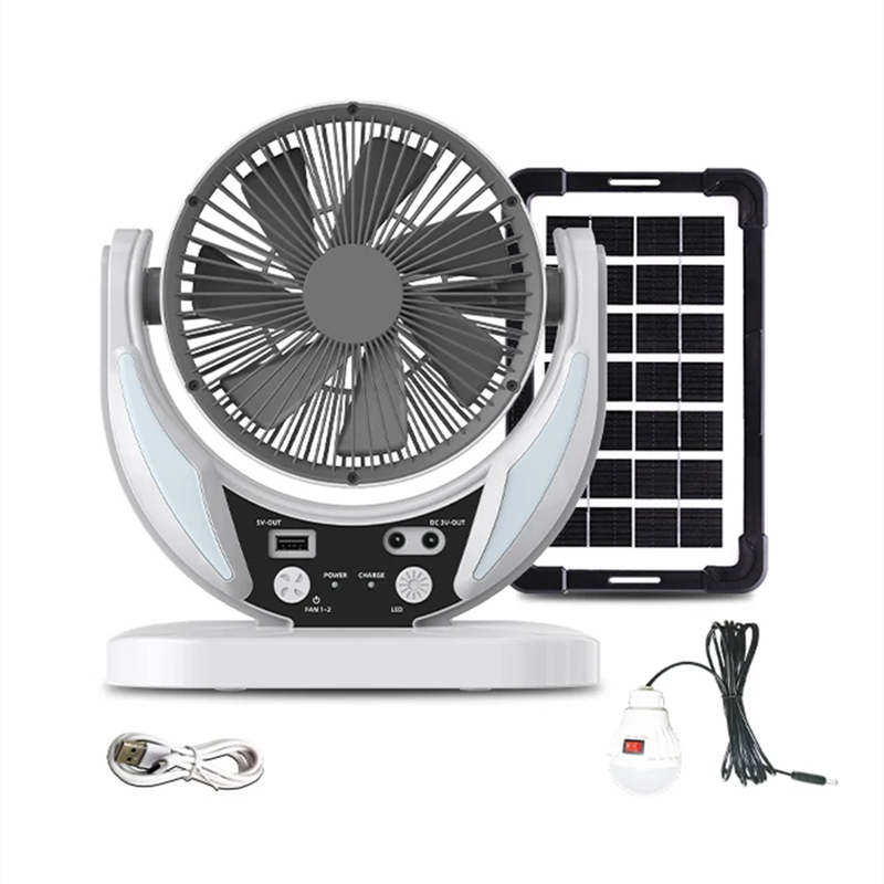 Solar desk fan with solar panel USB interface suitable for home desk bedroom outdoor office