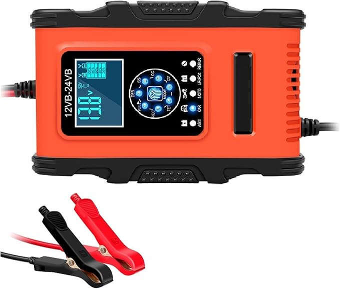 12V24V Smart Car Battery Charger Surge Protector For Motorcycle Car Calcium Gel LiFePo4