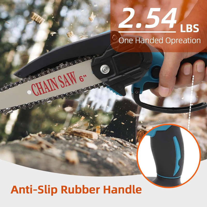 2 in 1 Garden Orchard Pruning Kit with 6 Inch Cordless Chainsaw and Electric Scissors with Tool Box