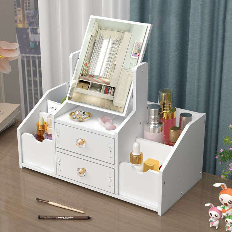 Multifunctional household makeup mirror, skin care products and cosmetics storage rack