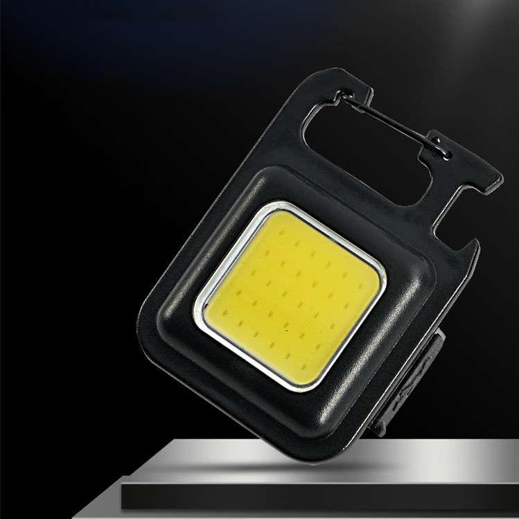 Mini COB Work Light Keychain Flashlight Portable USB Rechargeable Camping Magnetic Light