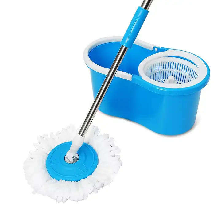 Rotatable automatic wringing mop with bucket for easy mopping