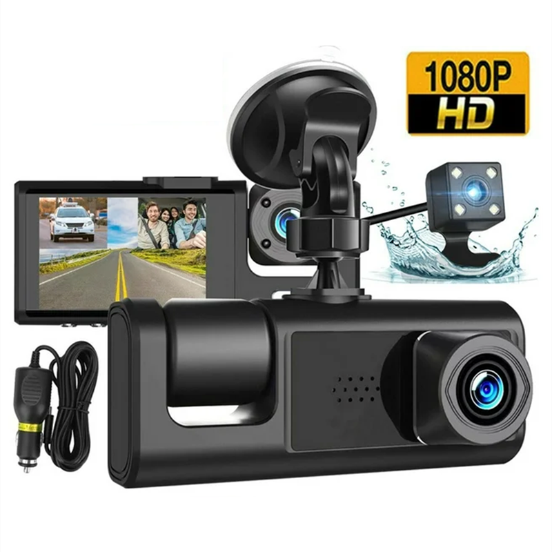 1080P HD Car Dual Lens Driving Recorder Front and Rear Built-in Video Recorder Camera G Sensor