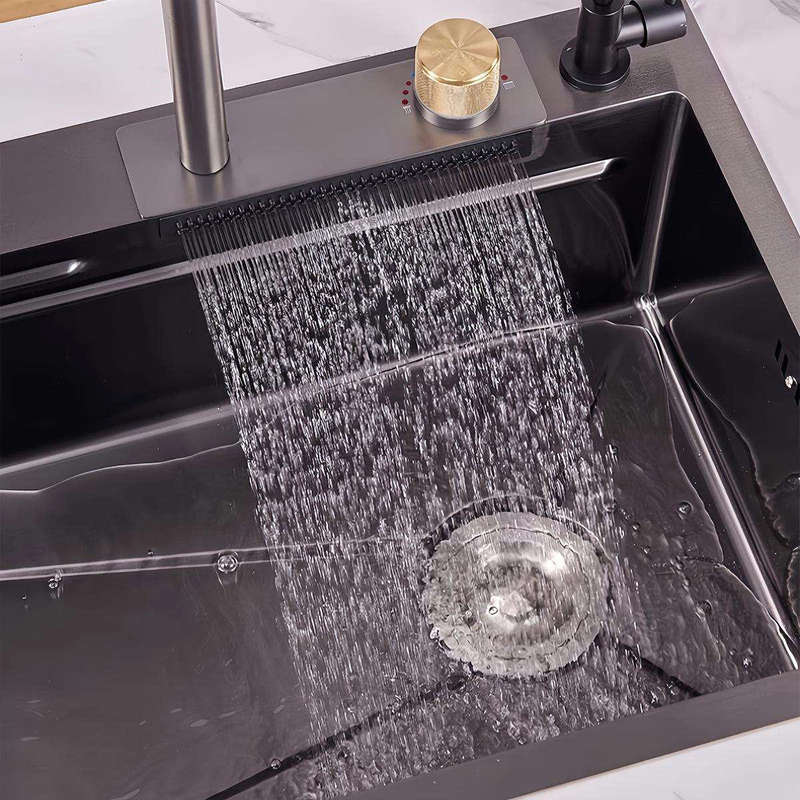 304 stainless steel household luxury sink black embedded kitchen sink