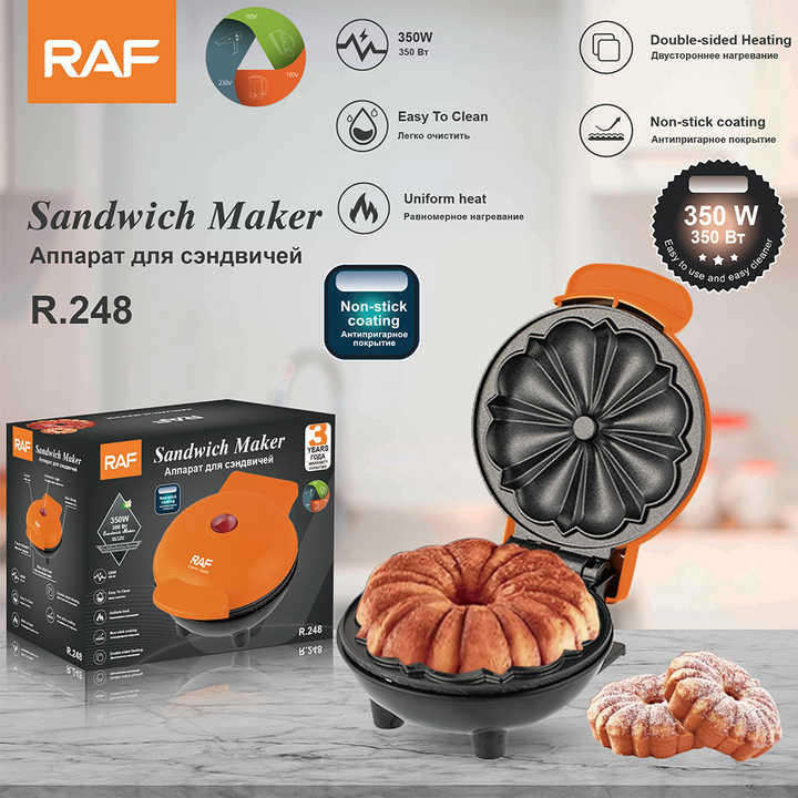 RAF Mini Waffle Maker Breakfast Round Cake Maker