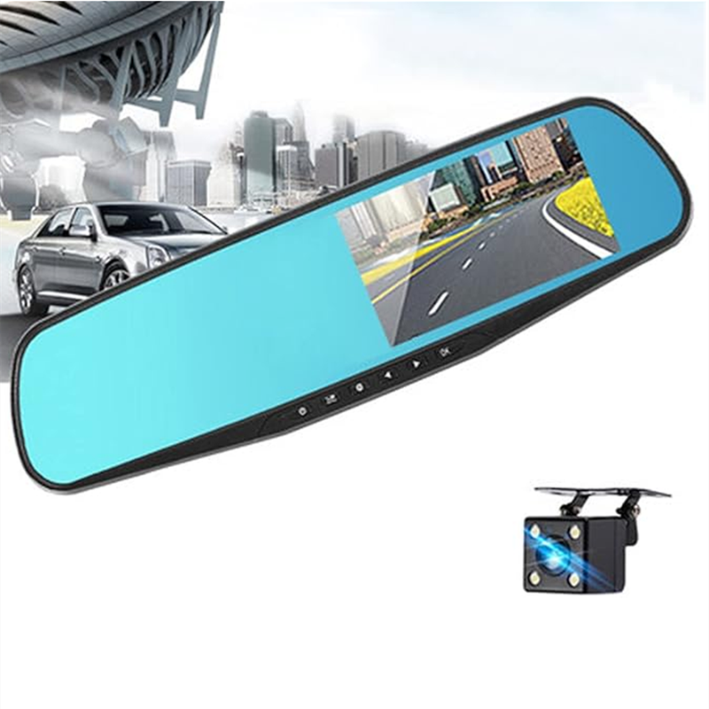 Full HD Car DVR Rearview Mirror Dual Channel Driving Recorder