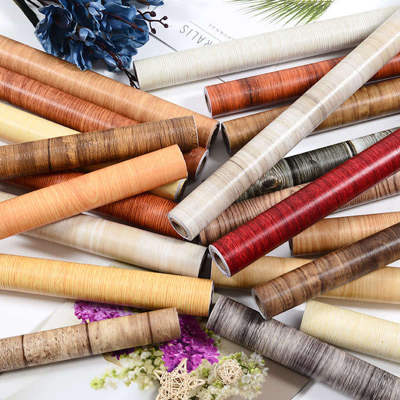45cm*100cm Thickened Wood Grain Sticker Self-adhesive PVC Wallpaper Wardrobe Cabinet Wallpaper