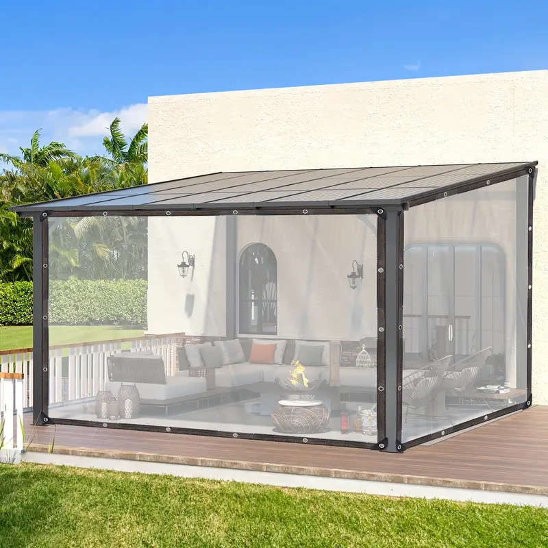 Transparent waterproof tarpaulin durable outdoor covering for patio, garden