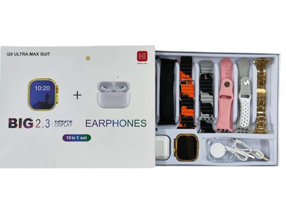i20 10-in-1 smartwatch set + wireless earphones