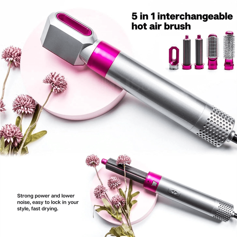 5-in-1 hot air styler set for curling, straightening and volumizing