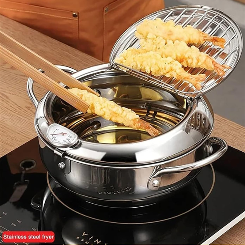 2.2L stainless steel fryer with thermometer