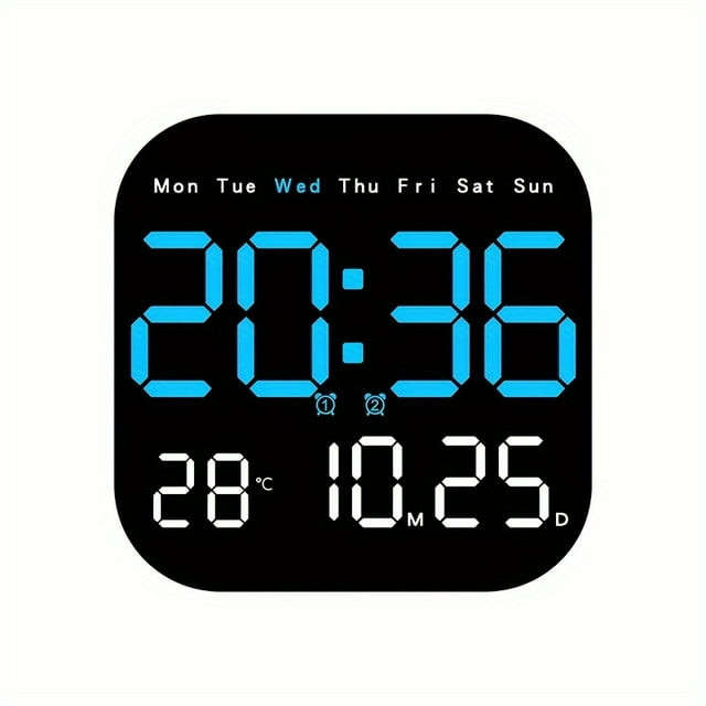 Digital Smart Wall Clock with LED Display Temperature Home Office Decoration Gift