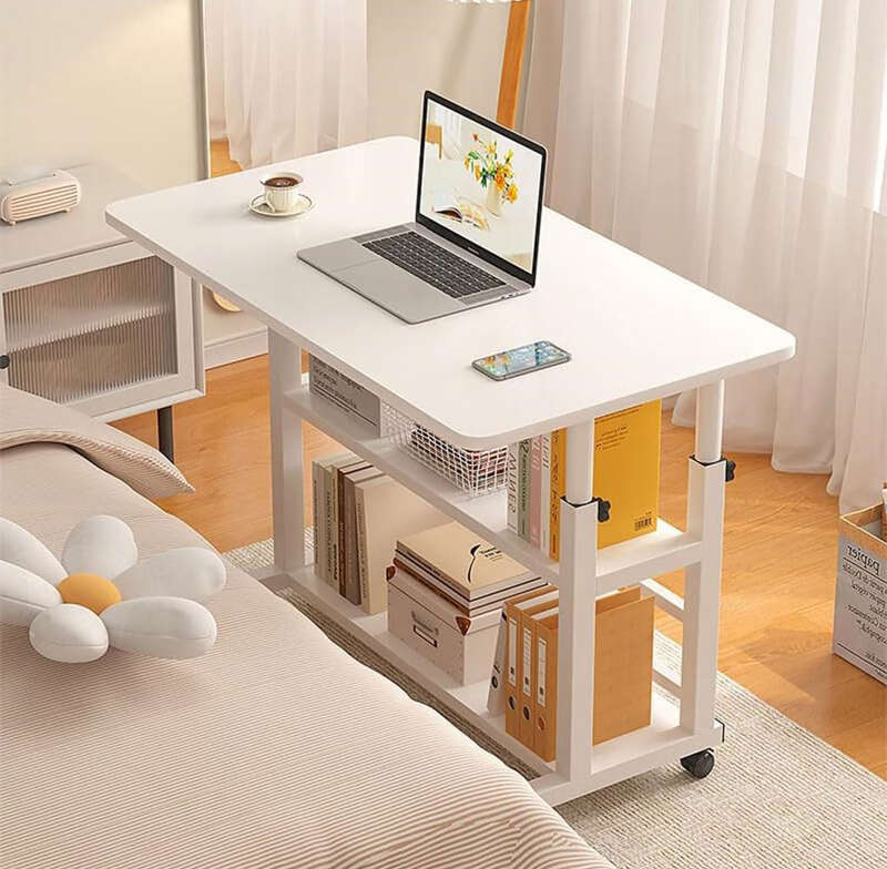 3 Layer Portable Desk Adjustable Standing Computer Desk Sofa Bedside Table